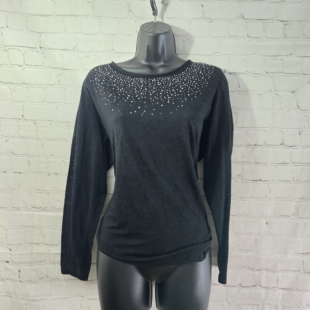 CATO Burnout Long Sleeve Shirt Top Embellished Sz 2X‎ Mall Goth Cyber Grunge
